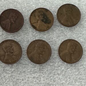 Six 1950’s Pennies